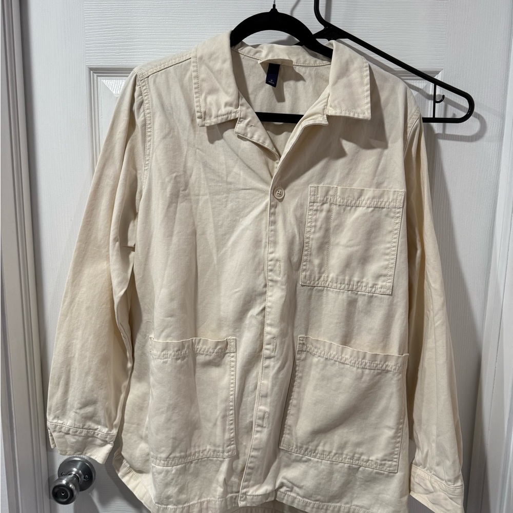 Universal Thread Men's Light Cream Shirt barn jacket Jacket
